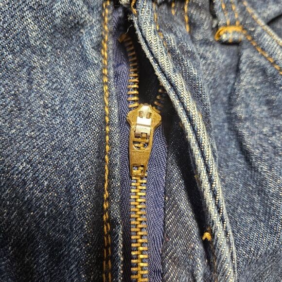 Vintage Bartack Tapered Straight Leg Relaxed Denim Blue Jeans Women's 30 Classic - Picture 10 of 10